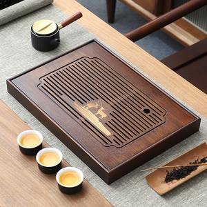 Mini bandeja de té de bambú, con almacenamiento de agua, para exteriores, hogar, oficina, mesa de té pequeña, bandeja portátil para preparar té, bandeja para estufa - Product Image 3