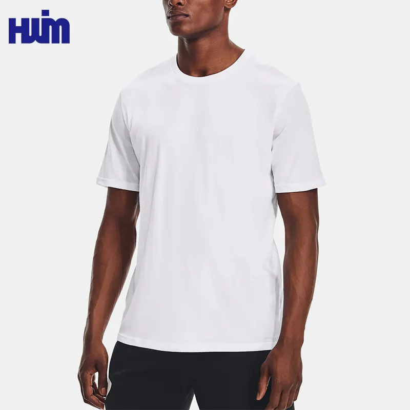 Wholesale Blank Plain Men's T Shirt 100% Cotton Quick Dry Fit Top Custom Logo Unisex Sublimation Gym Sports O Neck Tee For Men