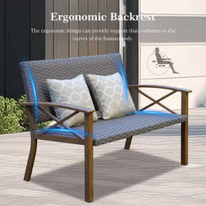 Set di mobili da giardino moderni in 4 pezzi elegante sedia da esterno con comodi cuscini in peluche per <span class=keywords><strong>il</strong></span> <span class=keywords><strong>capolinea</strong></span> del parco del cortile - Product Image 4