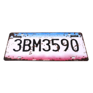 Plaque de voiture souvenir en aluminium avec logo gaufré personnalisé, style plaque d'immatriculation américaine antique, <span class=keywords><strong>prix</strong></span> usine BSCI, pour carte de permis de conduire - Product Image 1