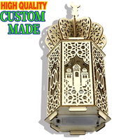 Abat-jour lumineux en alliage de zinc électroplaqué sur mesure, style islamique arabe, fournitures pour le Ramadan et l'Aïd, design mosquée, cadeaux haut de gamme