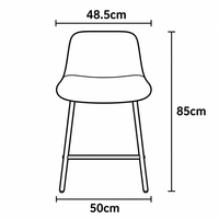Tabouret de bar en bouclette jaune moutarde, rembourré, avec base en métal noir et repose-pieds pour îlot de cuisine