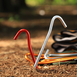 High Strength Aluminum Alloy <b>Tent</b> Stakes 7 Shape Colorful Windproof <b>Canopy</b> Pegs Outdoor Camping <b>Tent</b> Ground Nails With Guy Rope - Product Image 4