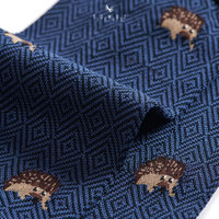 Chaussettes habillées pour hommes, bleu foncé, respirantes, fines, avec broderie hérisson, luxe léger, sophistiquées, pour usage quotidien