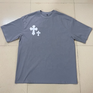 Camiseta Gráfica Personalizada de Algodón de Alta Calidad, Estilo Oversize, Corta, Desgastada, Lavado Ácido, para Hombre, Streetwear, Ecológica - Product Image 1