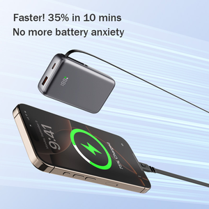 High Quality <b>Type</b>-<b>C</b> <b>Cable</b> 22.5W <b>Fast</b> <b>Charging</b> 10000mAh LED Display Power Bank with Retractable - Product Image 2