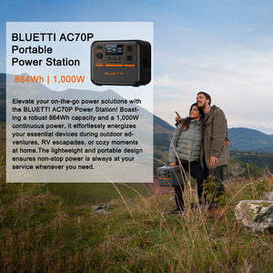 Bluetti AC70P Lithium Battery Portable <b>Solar</b> <b>Generator</b> Power Station With Panels - Product Image 2