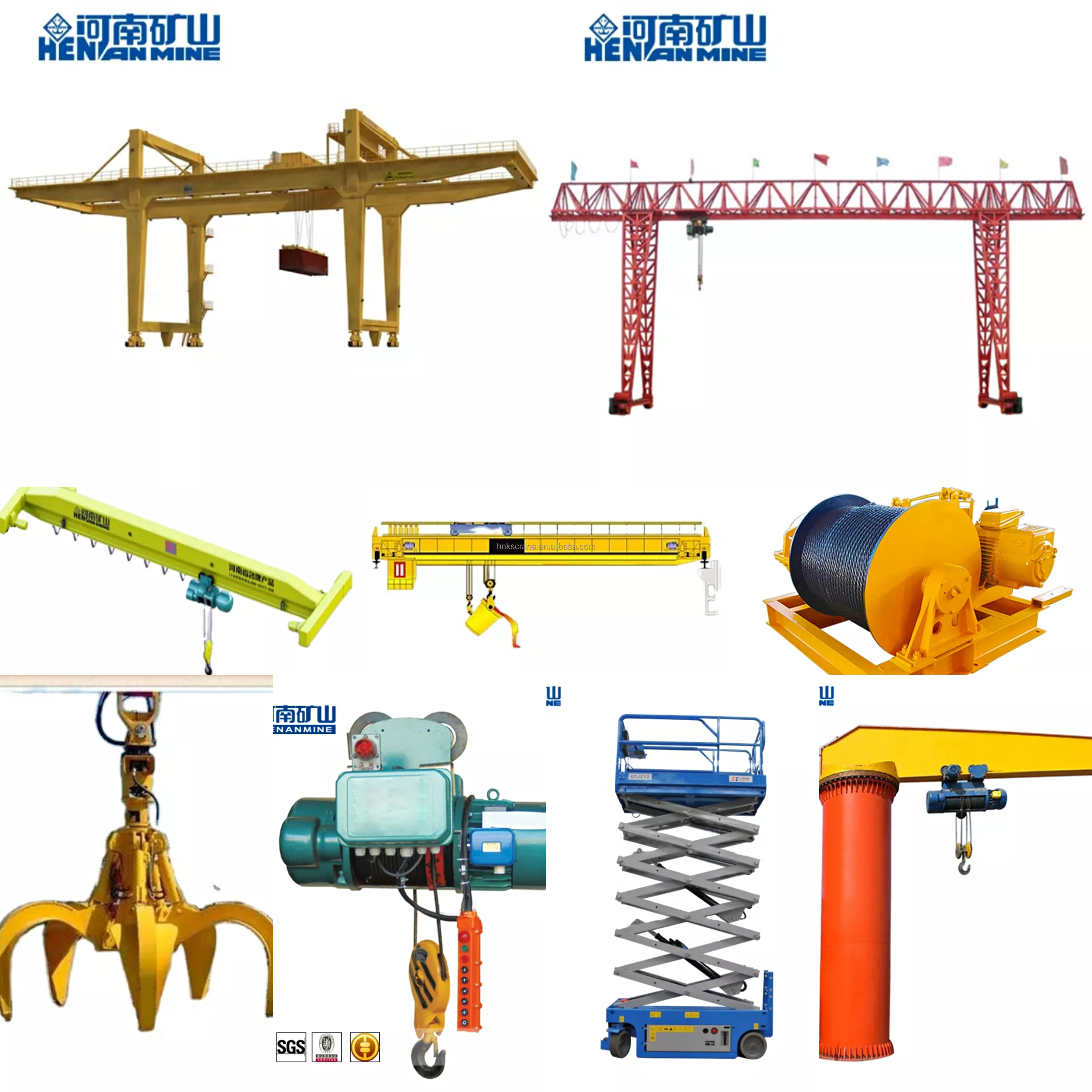 Electric double girder under-slung rail-passing crane for maintain and repair coal mills