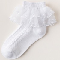 Offre Spéciale blanc rose bébé fille chaussettes nouveau dessin animé enfants blanc filles chaussettes en gros blanc chaussettes école coton pour bébé