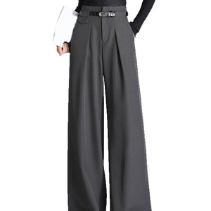 <span class=keywords><strong>Pantaloni</strong></span> da abito <span class=keywords><strong>grigio</strong></span> a vita alta a vita alta e <span class=keywords><strong>pantaloni</strong></span> aderenti di piccole dimensioni Casual a gamba dritta professionale drappeggiati per <span class=keywords><strong>pantaloni</strong></span> da uomo - Product Image 2