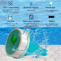 Moniteur intelligent de qualité de l'eau 6 en 1 pour usine : Testeur de CE, PH, ORP, température, chlore et salinité pour piscines, aquariums et bacs à poissons