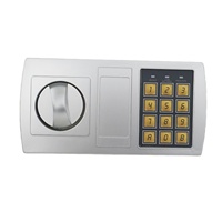 Beiger Elektronischer Digitaler Safe mit Elektronischem Code und Schlüsselschloss Feuchtigkeitsbeständiger Tresor für Zuhause Büro Hotel Bargeld Wertsachen