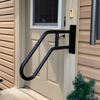 Barre d'appui murale en acier inoxydable robuste en forme de U, antidérapante, pour escalier, porche extérieur, garage, sous-sol, avec revêtement en poudre