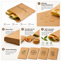 Sacs en papier kraft de qualité alimentaire avec logo personnalisé, sacs jetables pour aliments frits, poulet frit, sandwichs, en-cas, emballage