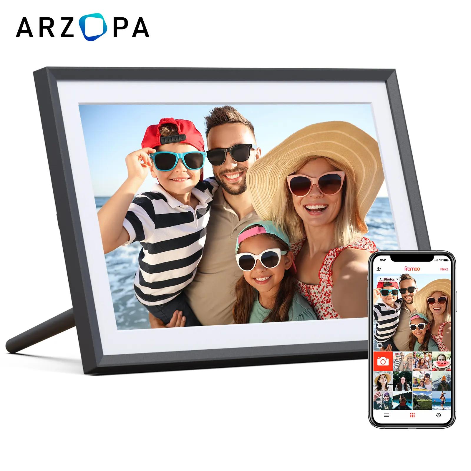 Arzopa 10.1 pouces Wifi tactile vidéo NFT Photo numérique Photo Retrato électronique Nft Digitale Fotolijst Para Cadre numérique