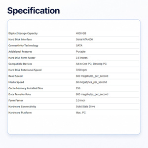 Disque dur <span class=keywords><strong>WD4005FZBX</strong></span> 4 To HDD SATA 7200 tr/min 256 Mo Accessoires informatiques d'entreprise Clé USB CCTV NAS CMR Serveur - Product Image 2