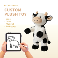 Peluches douces et mignonnes Kawaii, animaux en peluche, vache, jouets, poupée, enfants, bébé, vache noire et blanche, jouet en peluche rembourré