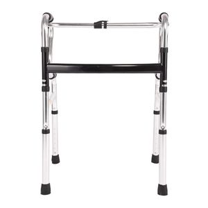 Hengwan Camp Stainless Steel <b>Walker</b> Double Bend With Leather Seat 6 Height Levels Foldable For <b>Elderly</b> And Recovery Users - Product Image 4
