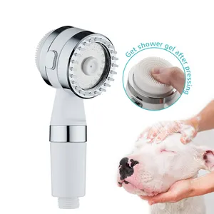 Shampoo Comb Pet Animal Care Massage Cleaner Shower Head with Soap Foam Chamber