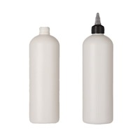 Récipient HDPE noir direct d'usine 150-200ml avec capuchon à double verrouillage, pot de col de 47mm bouteille de supplément