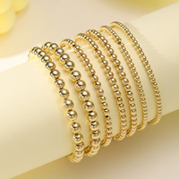 Ensemble de 7 bracelets en perles dorées, bracelets superposés bohèmes en alliage CCB, bijoux de mode imperméables, cadeau d'anniversaire pour femmes