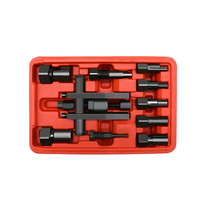 Kit de réparation de véhicules en acier de 5 pièces : Clés à douille pour capteur d'oxygène, clés à filetage, outils de démontage d'injecteurs d'oxygène et outils de démontage sous vide
