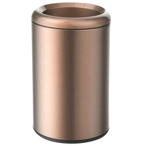 RTS 12L Round Open Top Dustbin Bin Trash Can Waste Garbage Dust Steel 3gallon Factory Household Kitchen Hotel Room Metal Bins