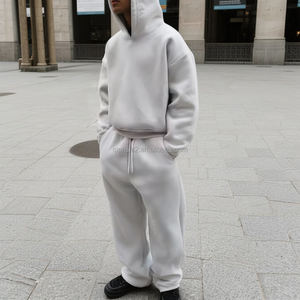 QIANSHI Hochwertige Blanko-Sweat-Anzüge aus schwerem Stoff, Oversized-Hoodies und Jogginghosen-Sets für Herren, individuell anpassbare, weite Trainingsanzüge für Männer - Product Image 1