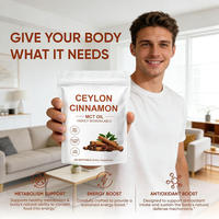 Gélules de cannelle de Ceylan avec huile MCT, complément alimentaire à base de plantes, étiquette personnalisable, capsules de cannelle en vrac, sans gluten, sans OGM