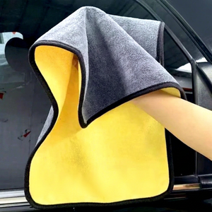 Serviette de lavage de voiture en microfibre double face, 30x60 cm, épaisse, absorbante, sans peluches, pour le nettoyage des vitres des véhicules - Product Image 1