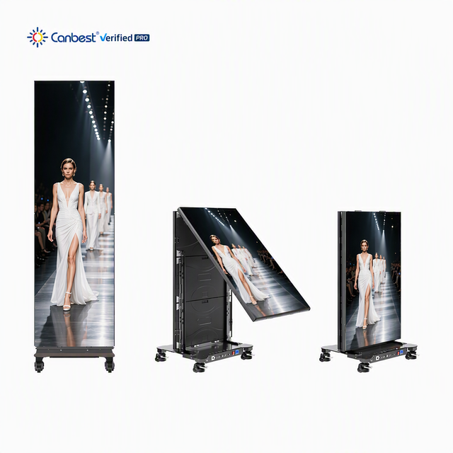 Canbest Cob P0.9 P1.5 Indoor Portable LED Display Foldable Poster1200cd Micro LED Banner Video Screen for Museum Exhibition