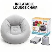 Canapé gonflable individuel, fauteuil paresseux portable, tabouret gonflable, pouf gonflable pour le camping