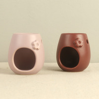 Brûleur d'encens en céramique rose simple de 40 ml, créatif, pour la maison ou l'hôtel, formes de cœur, de papillon et de pétale, pour huile/cire