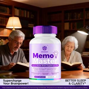 Label pribadi Memo Master suplemen otak <span class=keywords><strong>Pills</strong></span> - Natural nototropik untuk memori, fokus & kejelasan Mental-60 Kapsul - Product Image 5
