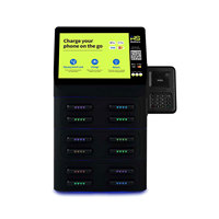 Station de recharge partagée à 12 emplacements avec écran tactile 10,1 pouces, batterie 8000 mAh, charge rapide, distributeur automatique de location, paiement NFC par contact – Meilleures ventes