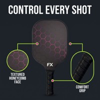 FX Fiberglas Pickleball Raketi Hafif PP Petek Özlü Raket, Yeni Başlayanlar, Yetişkinler ve Çocuklar için Özel Logolu