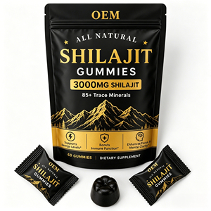 Gomitas <span class=keywords><strong>de</strong></span> Shilajit con Más <span class=keywords><strong>de</strong></span> 85 Minerales Traza, Equivalencia a 3000mg, 20% <span class=keywords><strong>de</strong></span> Ácido Fúlvico, Apoya el Rendimiento Mental y Físico - Product Image 1