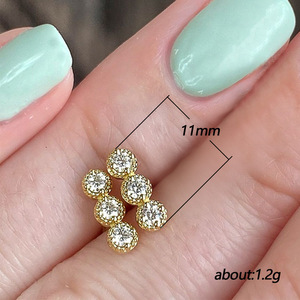 Eleganti Orecchini a Perno con Cristalli Incastonati per Donne, Accessori di Moda Minimalisti per Uso Quotidiano - Product Image 5