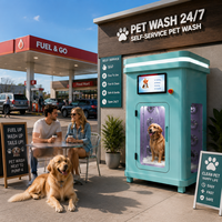 Station de lavage automatique pour chiens, unité de bain pour animaux de compagnie en libre-service, machine de toilettage commerciale renforcée pour animaux