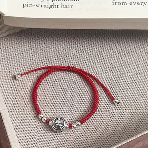 925 Sterling Silver Zodiac Horse Red Rope <b>Bracelet</b> Silver <b>Bead</b> Unisex Everyday Wear - Product Image 4