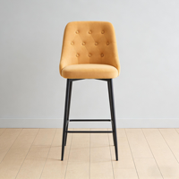 Tabouret de bar de luxe minimaliste italien haut de gamme, chaise de bar moderne simple à dossier haut, tabouret de bar de cuisine et salle à manger pour la maison