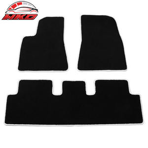 พรมปูพื้นสำหรับรถยนต์เทสล่า รุ่น 3 ปี 17-23 สีดำ แบบกำมะหยี่ พร้อมขอบสีขาว - Product Image 1