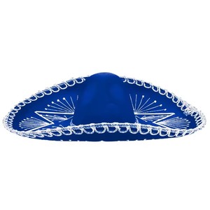 Chapeau Sombrero Mexicain HLC à Large Bord en Polyester, Broderie Personnalisée, Chapeau Poncho Serape Fiesta avec Pompons pour Décorations de Fête - Product Image 5