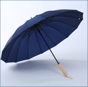 Style japonais rétro Simple populaire couleur unie <span class=keywords><strong>parapluie</strong></span> droit en fibre de verre manche en bois hommes et femmes parapluies - Product Image 5