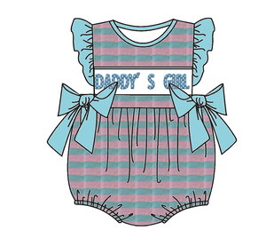 Yihui Customizable Girls Jumpsuits with Two Big Bows OEM Sweet Summer Knitted <strong>Clothes</strong> for <strong>Children</strong> with Embroidery - Product Image 5