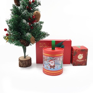 Biodegradable Customized <b>Round</b> Cylinder <b>Box</b> Paper Tube Packaging Food-grade PET for Christmas <b>Gift</b> Apple Candy Chocolates Candle - Product Image 2