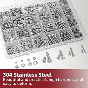 Sanya - Kit Surtido de 918 Piezas de Pernos, Tuercas y Arandelas de Acero Inoxidable con Cabeza Hexagonal, Clase 8.8 DIN6900, M2 M3 M4 M5 - Product Image 3