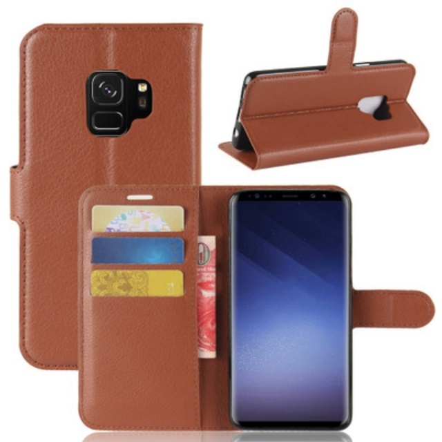 For S9 TPU+PC Shockproof Flip Wallet Case with Animal Design UV Painted Lightweight Card Slot & 100% Perfect Fit