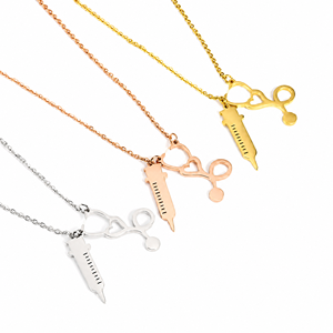 중저 도매 의료기기 청진기 목걸이 의사 주사기 여성 쇄골 체인 스테인리스 스틸 목걸이 - Product Image 1