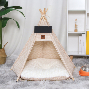 PiCi Paw Cat <strong>Teepee</strong> and <strong>Dog</strong> Tent Bed Small to Medium Pet <strong>Teepee</strong> Bed with Thick Plush Pad - Product Image 2